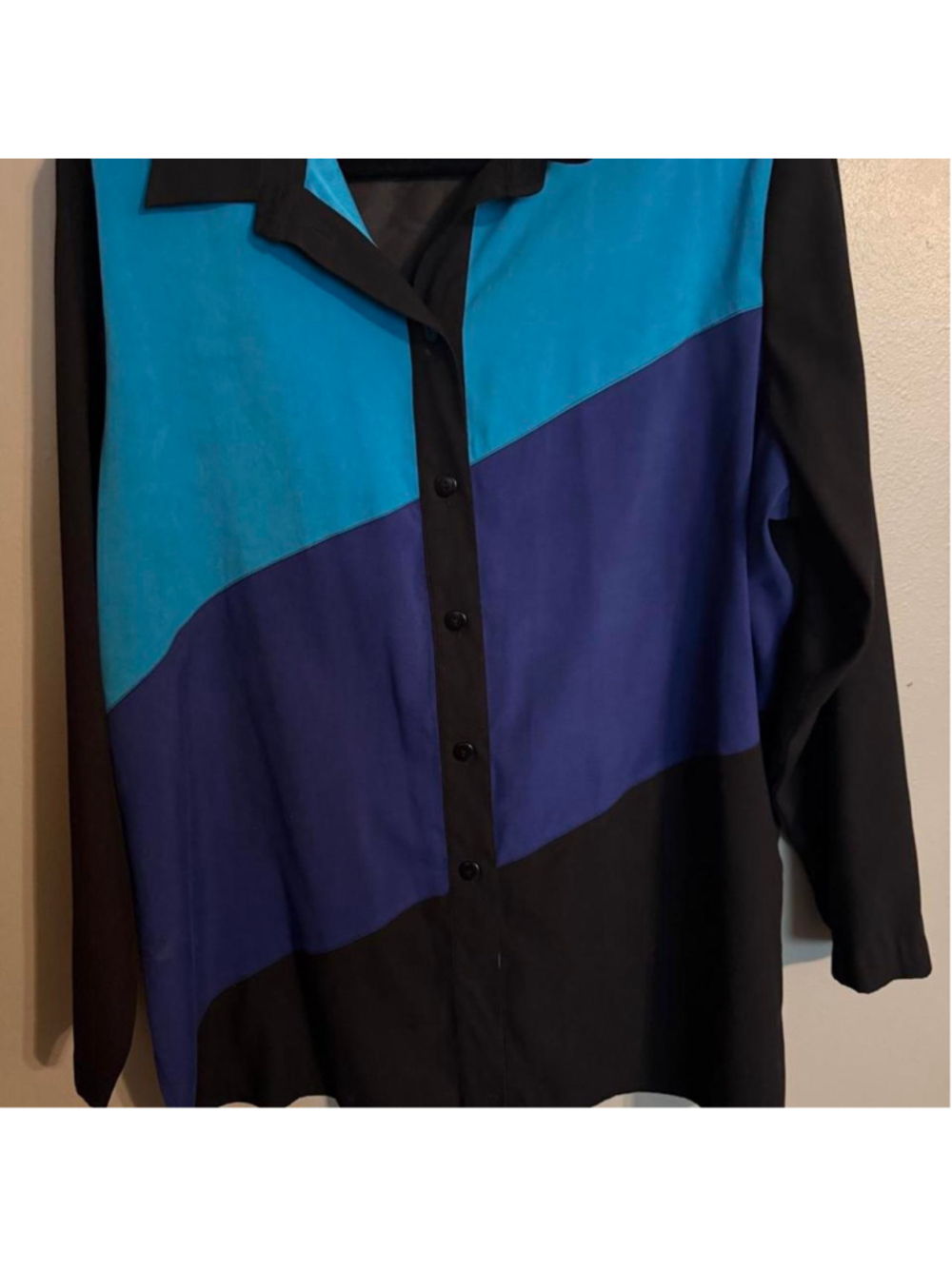 Vintage TanJay colorblock button-up blouse size 20W